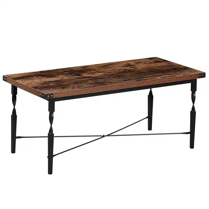 Ensemble de 3 tables basses VECELO avec tiroirs de rangement, ensemble de tables d'appoint pour salon ou bureau, cadre métallique industriel, marron