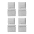 WestinTrends Soho Modern Upholstered Chenille Armless Dining Chairs With Casters (Set of 4), Light Gray