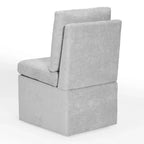 WestinTrends Soho Chaises de salle à manger modernes rembourrées sans accoudoirs en chenille avec roulettes (lot de 4), gris clair