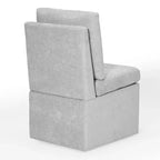 WestinTrends Soho Chaises de salle à manger modernes rembourrées sans accoudoirs en chenille avec roulettes (lot de 4), gris clair