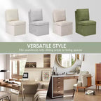 WestinTrends Soho Chaises de salle à manger modernes rembourrées sans accoudoirs en chenille avec roulettes (lot de 4), gris clair