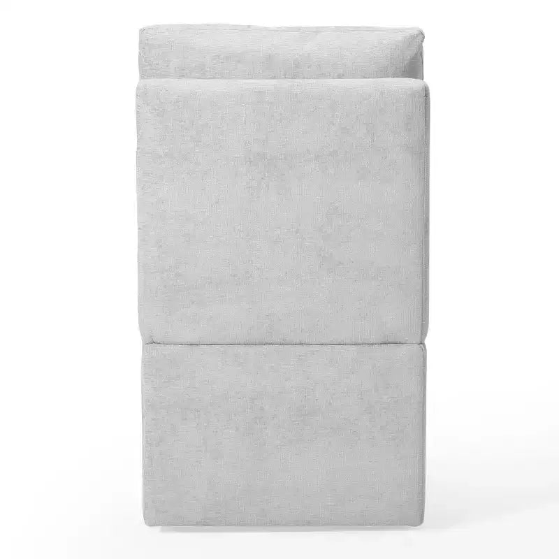 WestinTrends Soho Chaises de salle à manger modernes rembourrées sans accoudoirs en chenille avec roulettes (lot de 4), gris clair