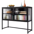 Transparent storage cabinet, glass door, adjustable shelf, simple and stylish, suitable for living room, dining room, hallway