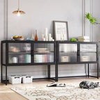 Meuble de rangement transparent, porte vitrée, étagère réglable, simple et élégant, adapté au salon, à la salle à manger, au couloir