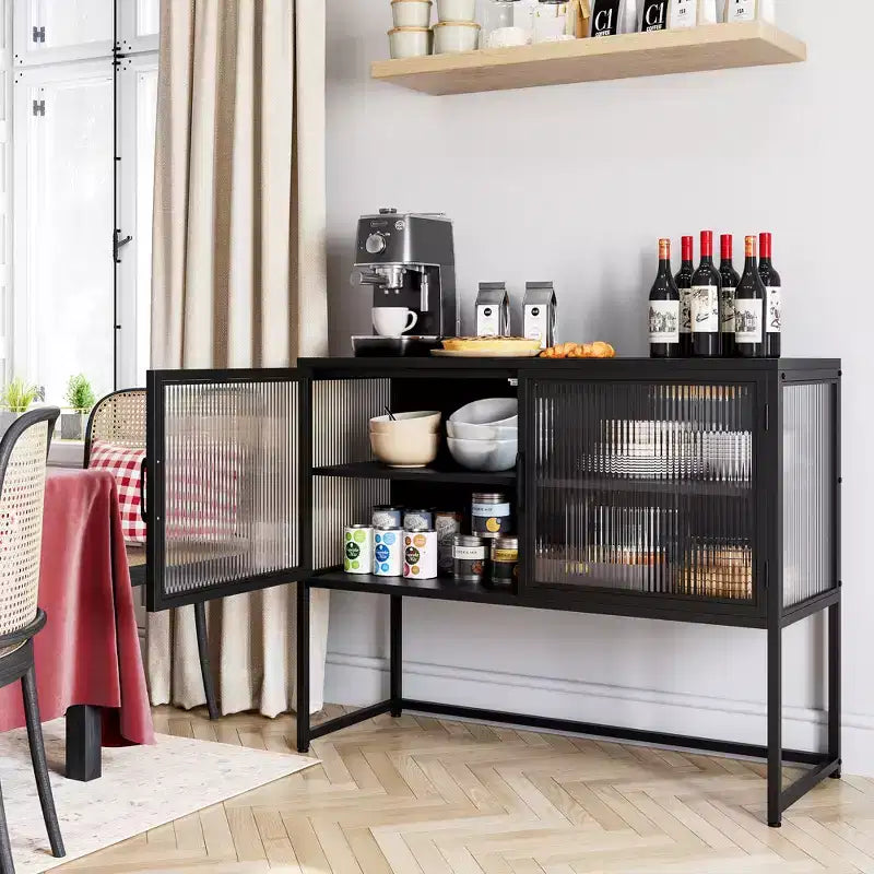 Meuble de rangement transparent, porte vitrée, étagère réglable, simple et élégant, adapté au salon, à la salle à manger, au couloir