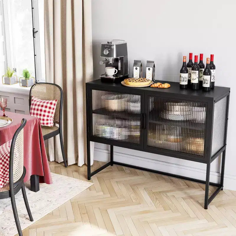 Meuble de rangement transparent, porte vitrée, étagère réglable, simple et élégant, adapté au salon, à la salle à manger, au couloir