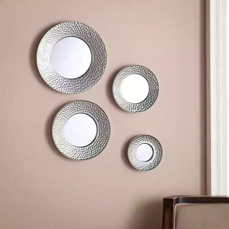 Miroir mural sphérique Callari Silver en 4 pièces - Argent - SEI