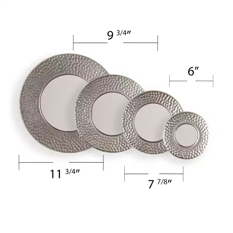 Miroir mural sphérique Callari Silver en 4 pièces - Argent - SEI