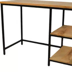 HomeRoots Bureau d'ordinateur 42 en bois massif et métal, naturel et noir