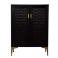 Rolliston Two-Door Bar Cabinet - Black - SEI