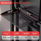 Pyle Plateau pour rack de serveur 1U – Construction métallique robuste (PLRSTN14UX4) – Compatible avec les racks 19 pouces – Lot de 4