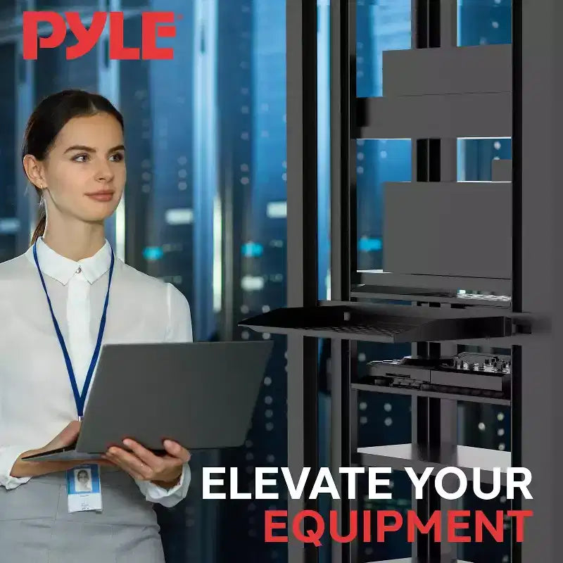 Pyle Plateau pour rack de serveur 1U – Construction métallique robuste (PLRSTN14UX4) – Compatible avec les racks 19 pouces – Lot de 4