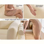 Canapé d'angle modulable AMERLIFE avec assise extra-profonde de 112 cm, grand canapé 6 places