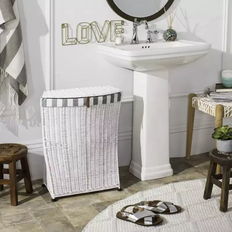 Panier à linge Trotter - HAC6002 - Blanc - Safavieh