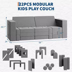 Canapé de jeu modulaire 22 pièces pour enfants, canapé sectionnel convertible en mousse, ensemble de jeu de meubles imaginatifs, pour garçons et filles