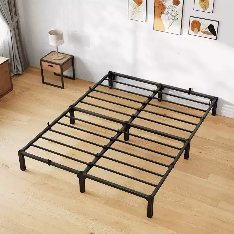 TWIN Size Bed Frame 6 Inch, Metal Platform, Durable Iron Slat Support, Support Up to 800 Lbs, Storage Space Under Bed, No Box Spring Needed