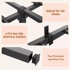 Cadre de lit simple 15 cm, plateforme métallique, support à lattes en fer durable, supporte jusqu'à 360 kg, espace de rangement sous le lit, pas besoin de sommier tapissier