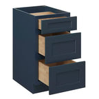 Meuble bas de cuisine CASAINC de 18 po L x 24 po P x 34,5 po H avec 3 tiroirs à fermeture amortie, armoires en contreplaqué prêtes à assembler