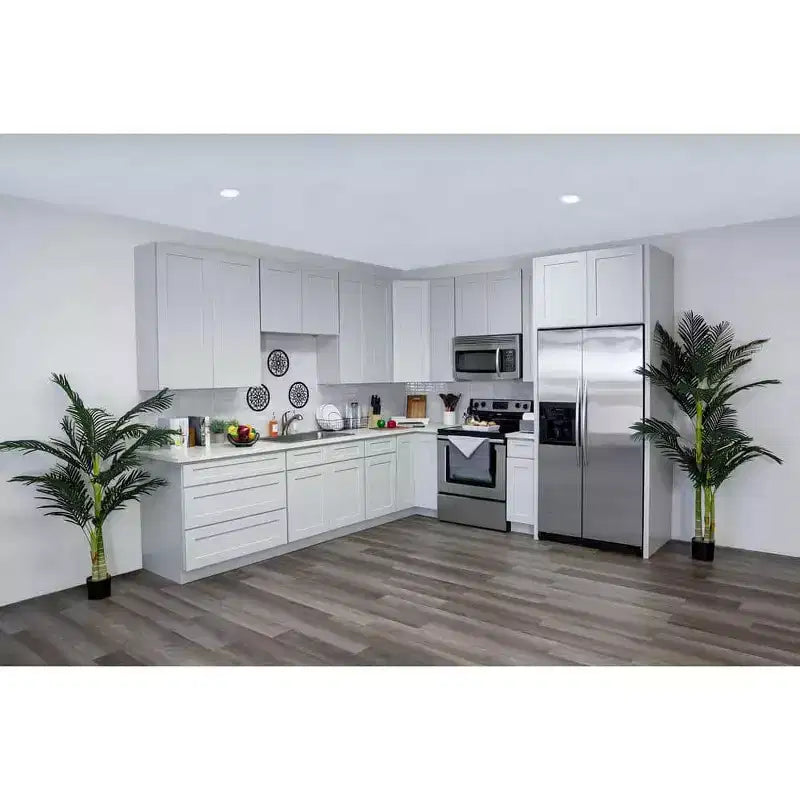 Meuble bas de cuisine CASAINC de 18 po L x 24 po P x 34,5 po H avec 3 tiroirs à fermeture amortie, armoires en contreplaqué prêtes à assembler