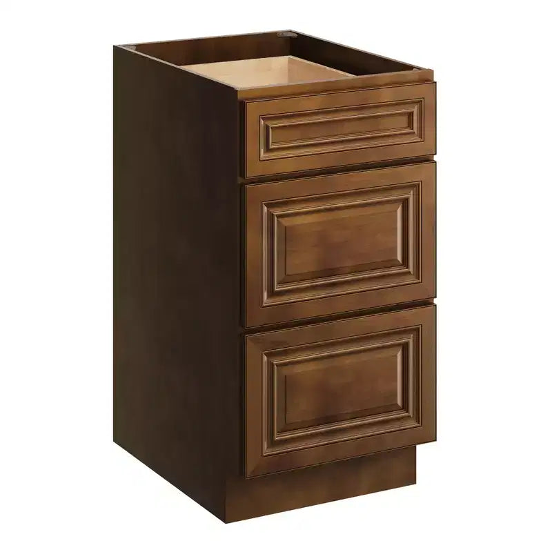 Meuble bas de cuisine CASAINC de 18 po L x 24 po P x 34,5 po H avec 3 tiroirs à fermeture amortie, armoires en contreplaqué prêtes à assembler