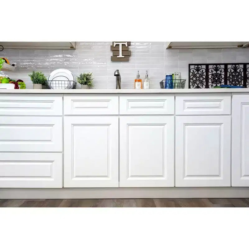 Meuble bas de cuisine CASAINC de 18 po L x 24 po P x 34,5 po H avec 3 tiroirs à fermeture amortie, armoires en contreplaqué prêtes à assembler