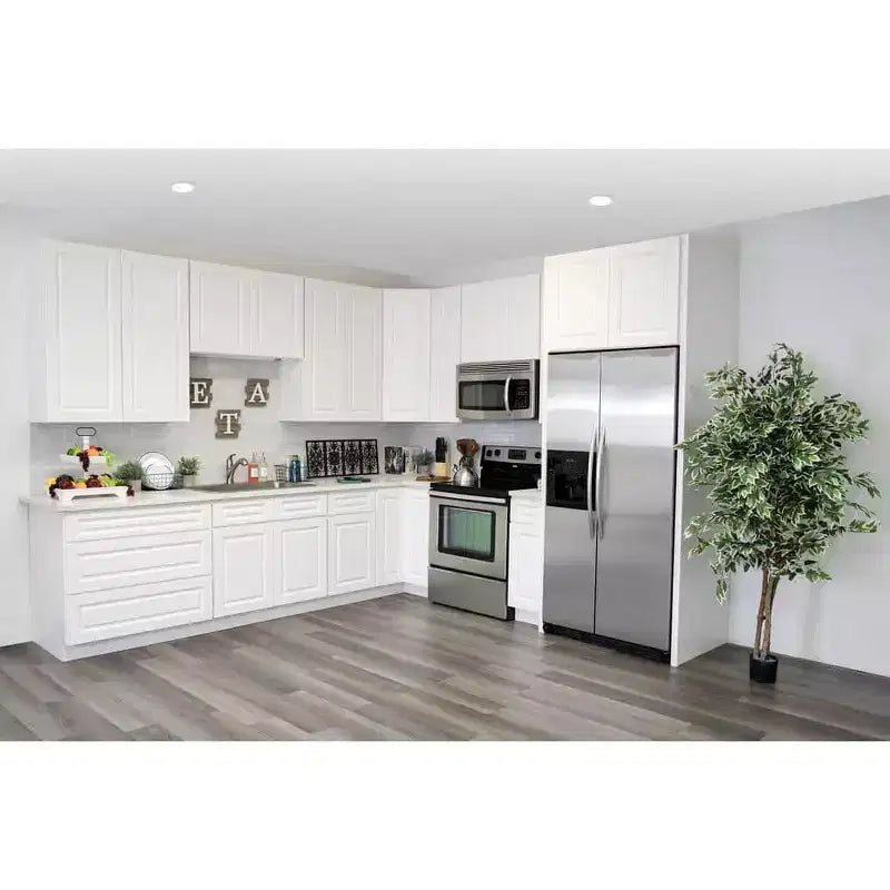 Meuble bas de cuisine CASAINC de 18 po L x 24 po P x 34,5 po H avec 3 tiroirs à fermeture amortie, armoires en contreplaqué prêtes à assembler