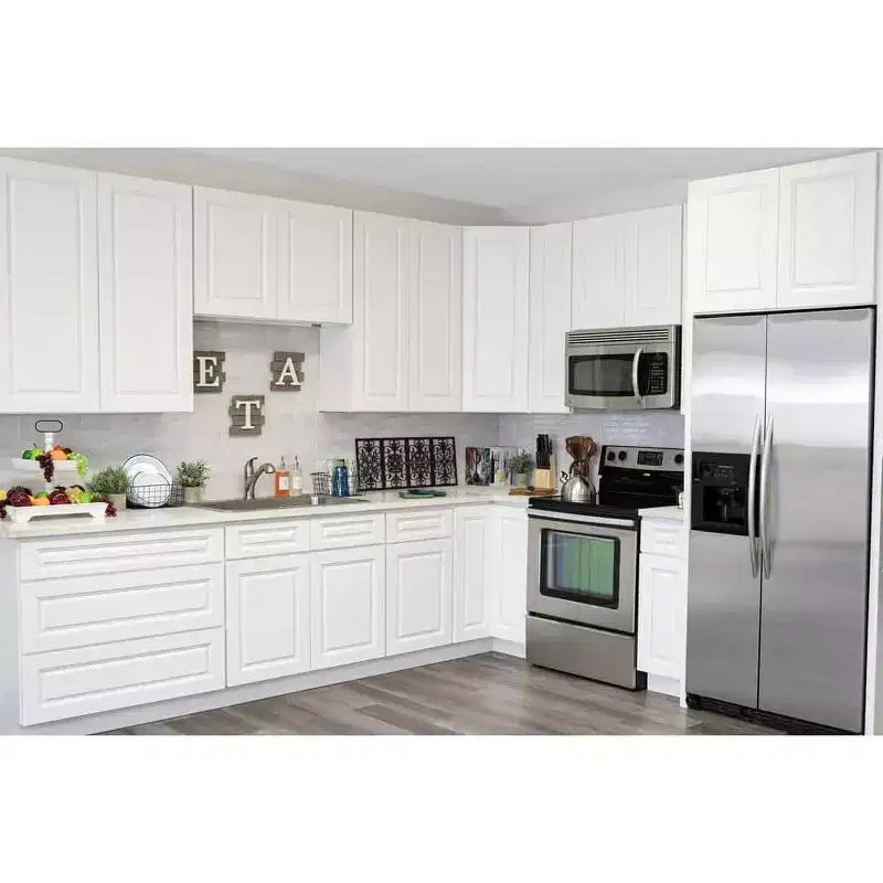 Meuble bas de cuisine CASAINC de 18 po L x 24 po P x 34,5 po H avec 3 tiroirs à fermeture amortie, armoires en contreplaqué prêtes à assembler