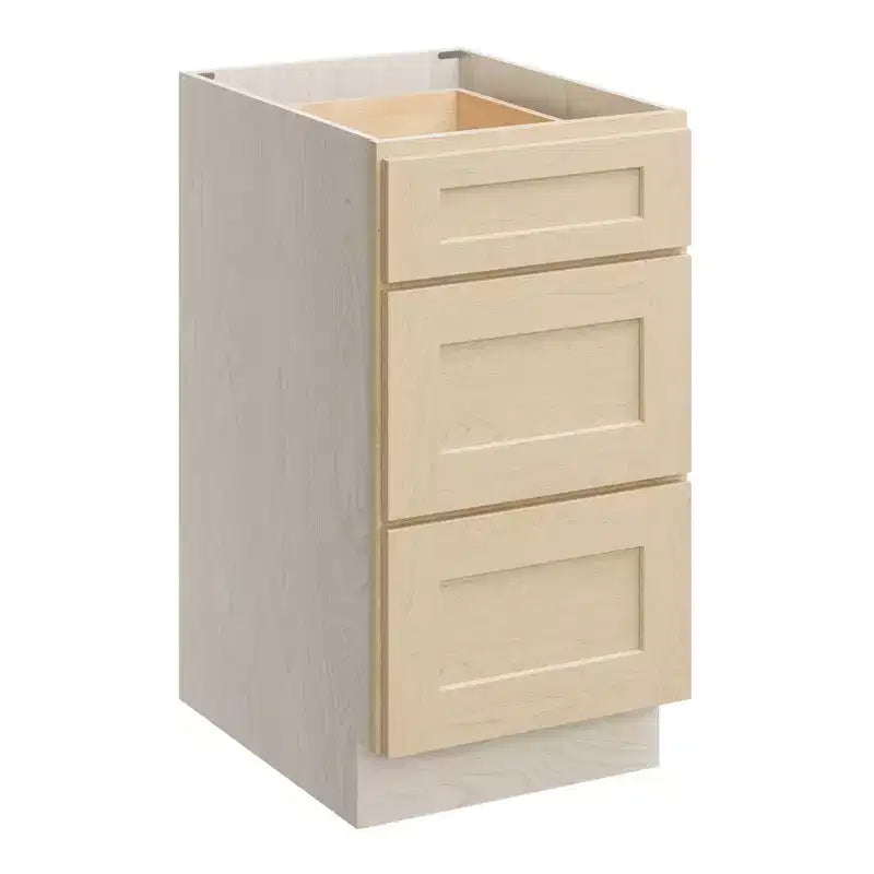 Meuble bas de cuisine CASAINC de 18 po L x 24 po P x 34,5 po H avec 3 tiroirs à fermeture amortie, armoires en contreplaqué prêtes à assembler