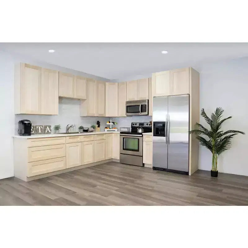 Meuble bas de cuisine CASAINC de 18 po L x 24 po P x 34,5 po H avec 3 tiroirs à fermeture amortie, armoires en contreplaqué prêtes à assembler