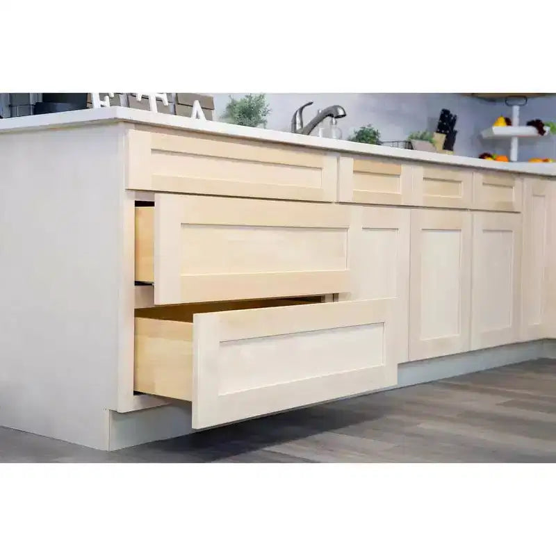Meuble bas de cuisine CASAINC de 18 po L x 24 po P x 34,5 po H avec 3 tiroirs à fermeture amortie, armoires en contreplaqué prêtes à assembler