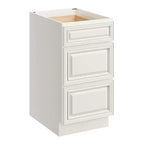 Meuble bas de cuisine CASAINC de 18 po L x 24 po P x 34,5 po H avec 3 tiroirs à fermeture amortie, armoires en contreplaqué prêtes à assembler