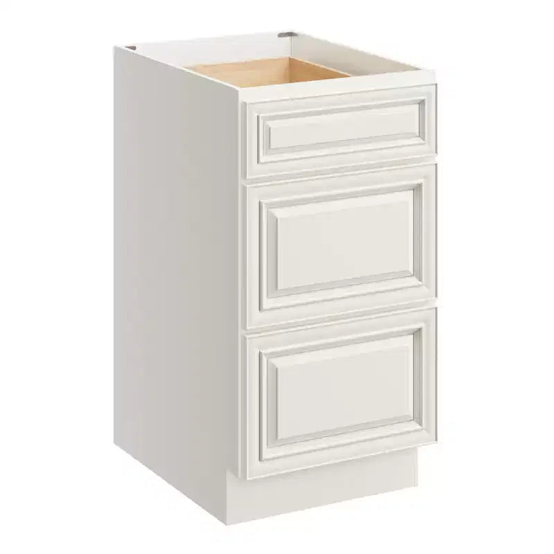 Meuble bas de cuisine CASAINC de 18 po L x 24 po P x 34,5 po H avec 3 tiroirs à fermeture amortie, armoires en contreplaqué prêtes à assembler