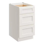Meuble bas de cuisine CASAINC de 18 po L x 24 po P x 34,5 po H avec 3 tiroirs à fermeture amortie, armoires en contreplaqué prêtes à assembler