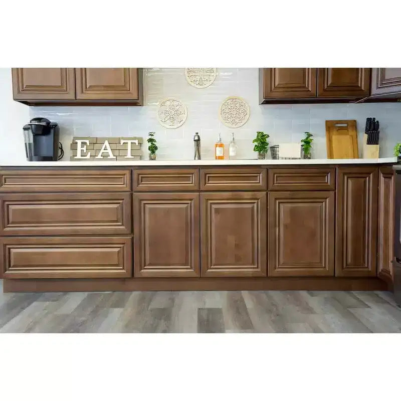 Meuble bas de cuisine CASAINC de 18 po L x 24 po P x 34,5 po H avec 3 tiroirs à fermeture amortie, armoires en contreplaqué prêtes à assembler