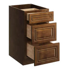 CASAINC 18 in. W x 24 in. D x 34.5 in. H Base Kitchen Cabinet with 3 Soft-Close Drawers  RTA Plywood Cabinets