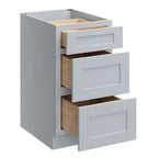 Meuble bas de cuisine CASAINC de 18 po L x 24 po P x 34,5 po H avec 3 tiroirs à fermeture amortie, armoires en contreplaqué prêtes à assembler