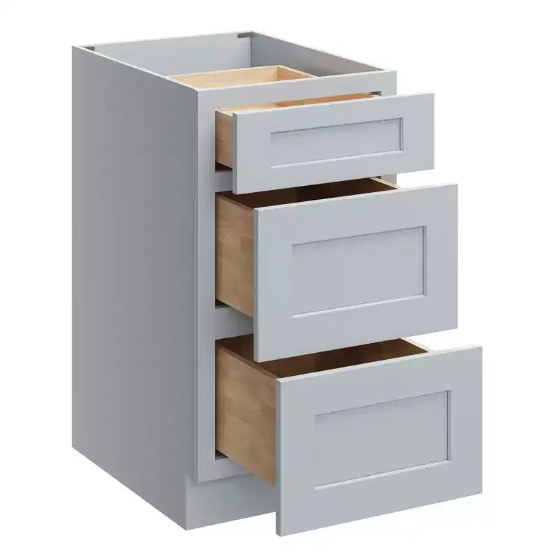 Meuble bas de cuisine CASAINC de 18 po L x 24 po P x 34,5 po H avec 3 tiroirs à fermeture amortie, armoires en contreplaqué prêtes à assembler