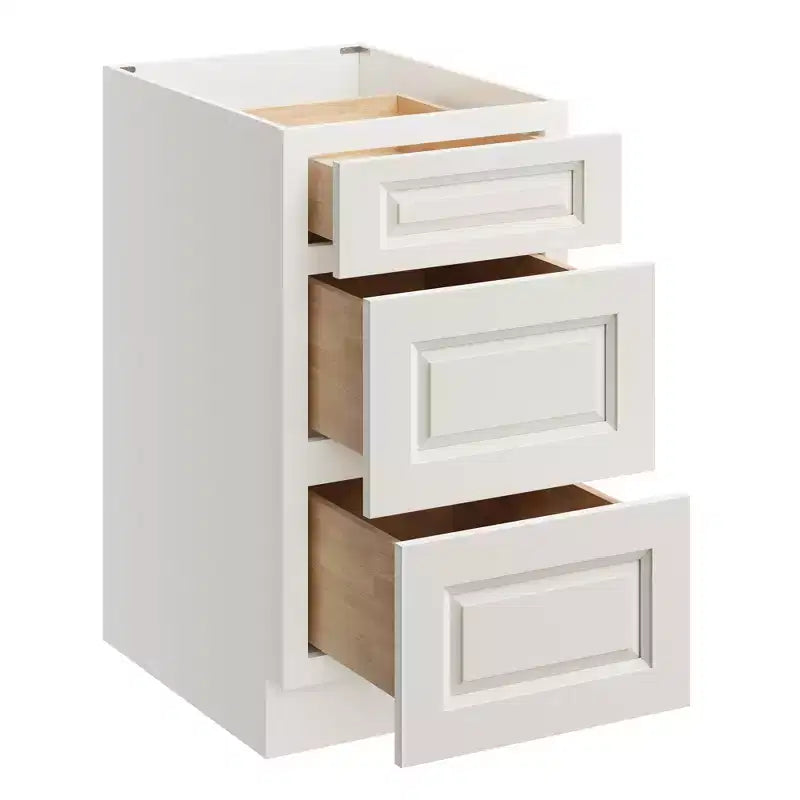 Meuble bas de cuisine CASAINC de 18 po L x 24 po P x 34,5 po H avec 3 tiroirs à fermeture amortie, armoires en contreplaqué prêtes à assembler