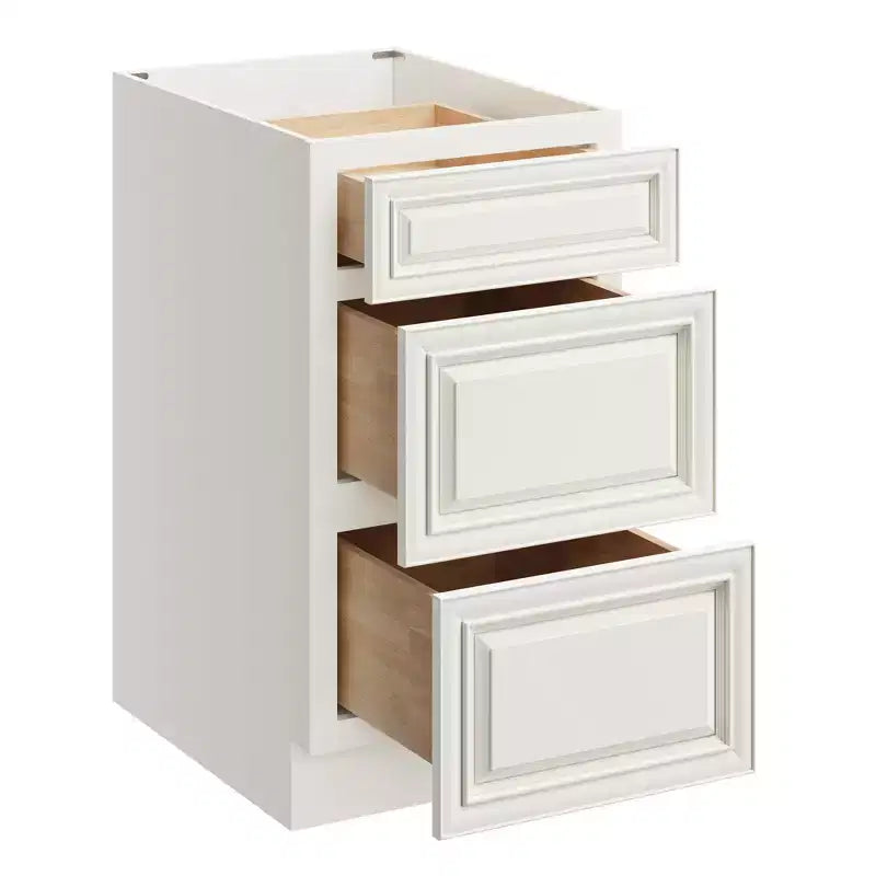 Meuble bas de cuisine CASAINC de 18 po L x 24 po P x 34,5 po H avec 3 tiroirs à fermeture amortie, armoires en contreplaqué prêtes à assembler