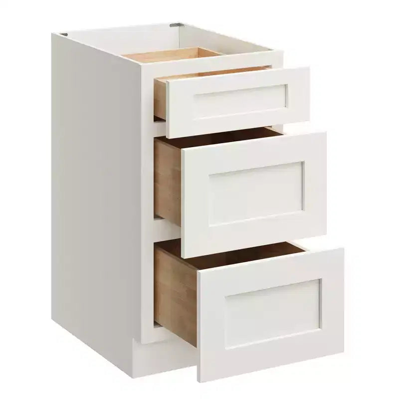 Meuble bas de cuisine CASAINC de 18 po L x 24 po P x 34,5 po H avec 3 tiroirs à fermeture amortie, armoires en contreplaqué prêtes à assembler