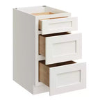 Meuble bas de cuisine CASAINC de 18 po L x 24 po P x 34,5 po H avec 3 tiroirs à fermeture amortie, armoires en contreplaqué prêtes à assembler