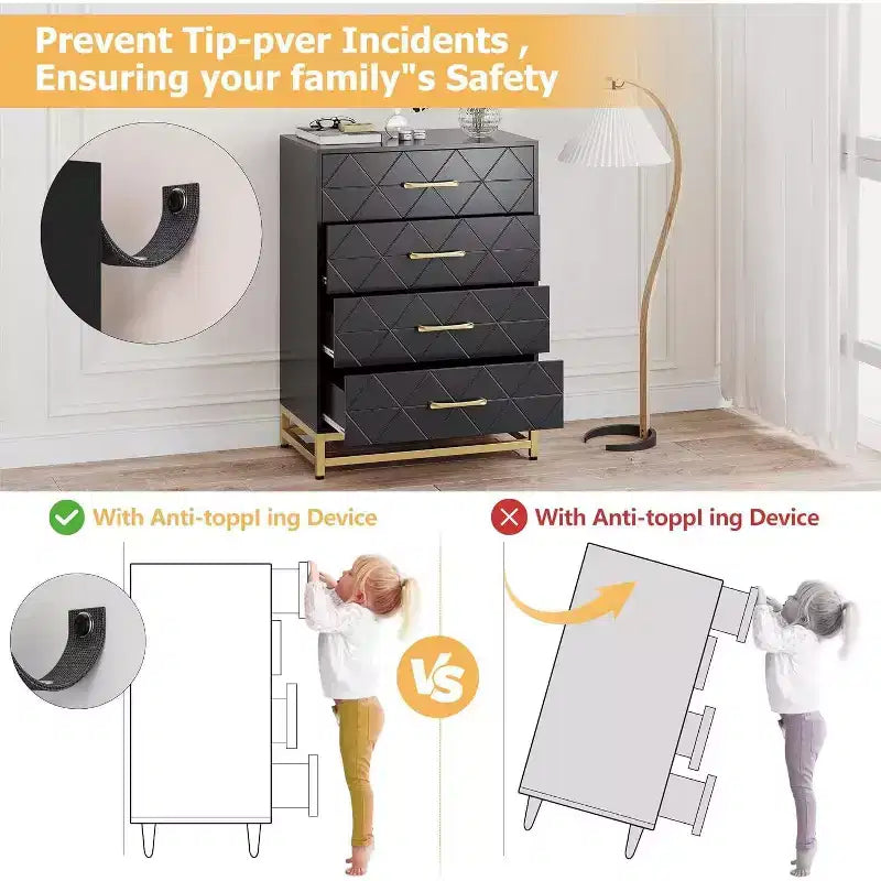 Commode avec tiroirs, commode étroite, petite armoire, table de chevet avec poignées et protection anti-basculement, meuble de rangement à tiroirs pour couloir