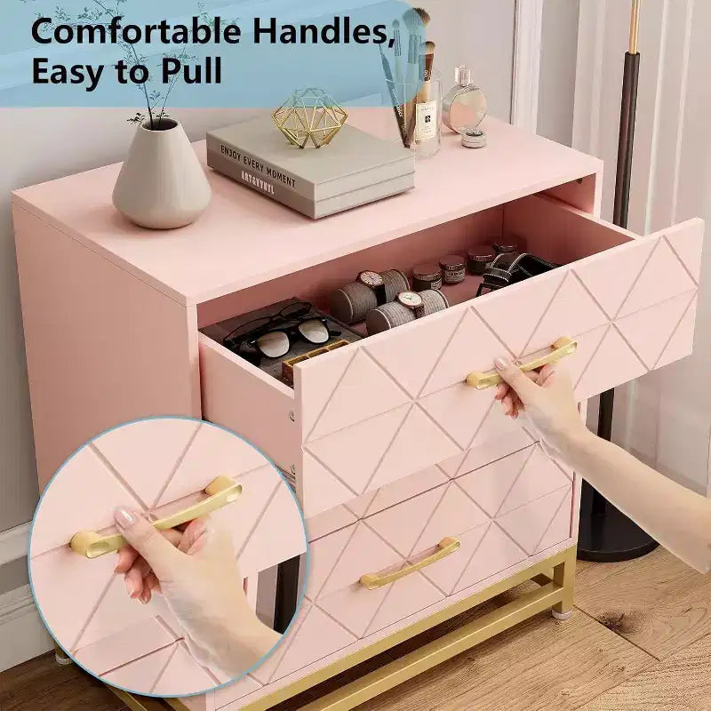 Commode en bois pour chambre à coucher, commodes et chiffonniers à 3 tiroirs, table de chevet en bois pour le rangement et l'organisation