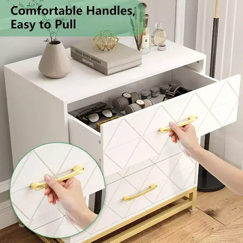 Commode en bois pour chambre à coucher, commodes et chiffonniers à 3 tiroirs, table de chevet en bois pour le rangement et l'organisation