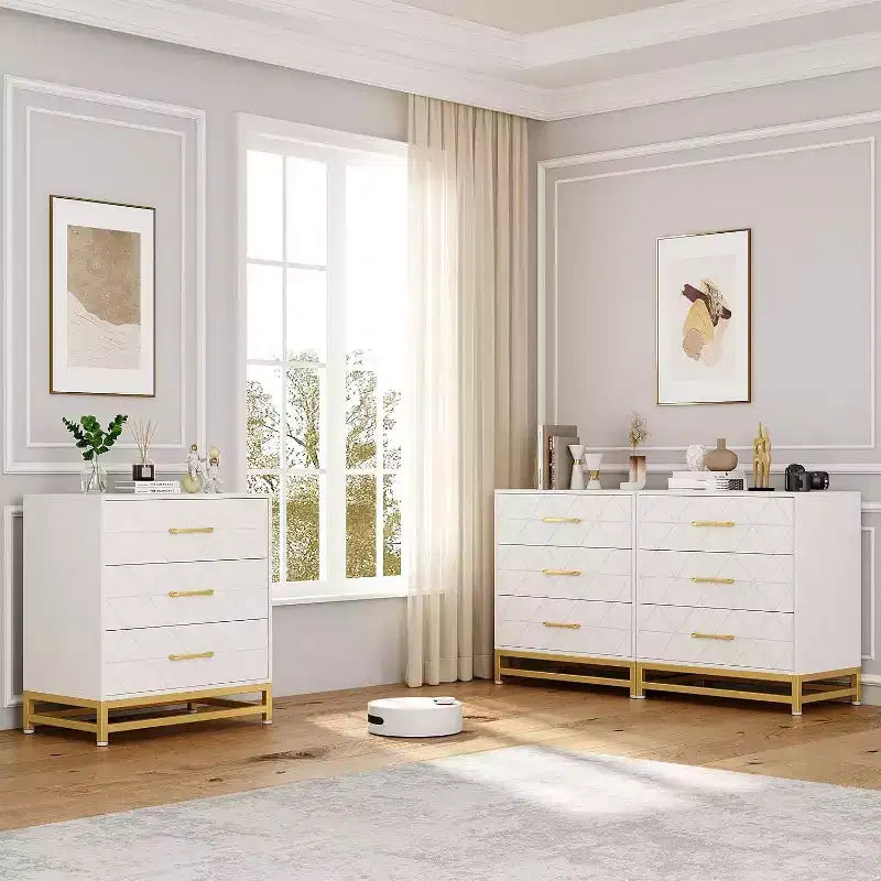Commode en bois pour chambre à coucher, commodes et chiffonniers à 3 tiroirs, table de chevet en bois pour le rangement et l'organisation