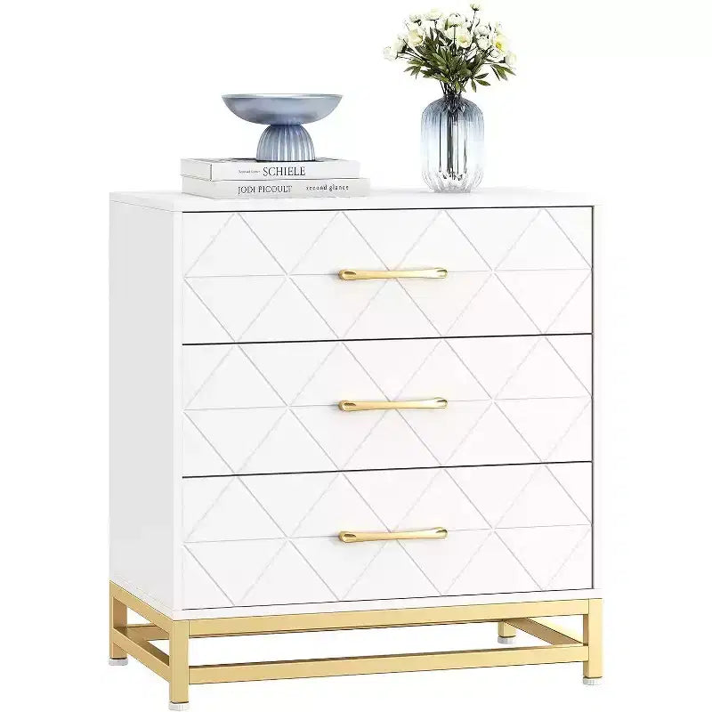 Commode en bois pour chambre à coucher, commodes et chiffonniers à 3 tiroirs, table de chevet en bois pour le rangement et l'organisation