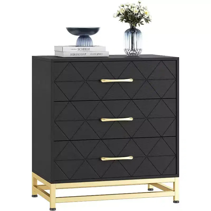 Commode en bois pour chambre à coucher, commodes et chiffonniers à 3 tiroirs, table de chevet en bois pour le rangement et l'organisation