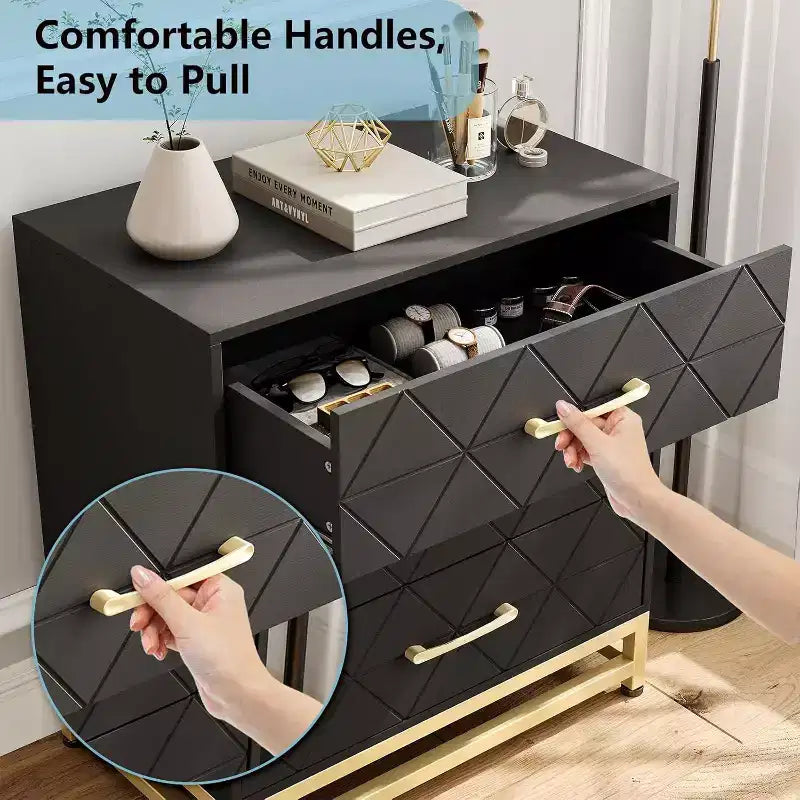 Commode en bois pour chambre à coucher, commodes et chiffonniers à 3 tiroirs, table de chevet en bois pour le rangement et l'organisation