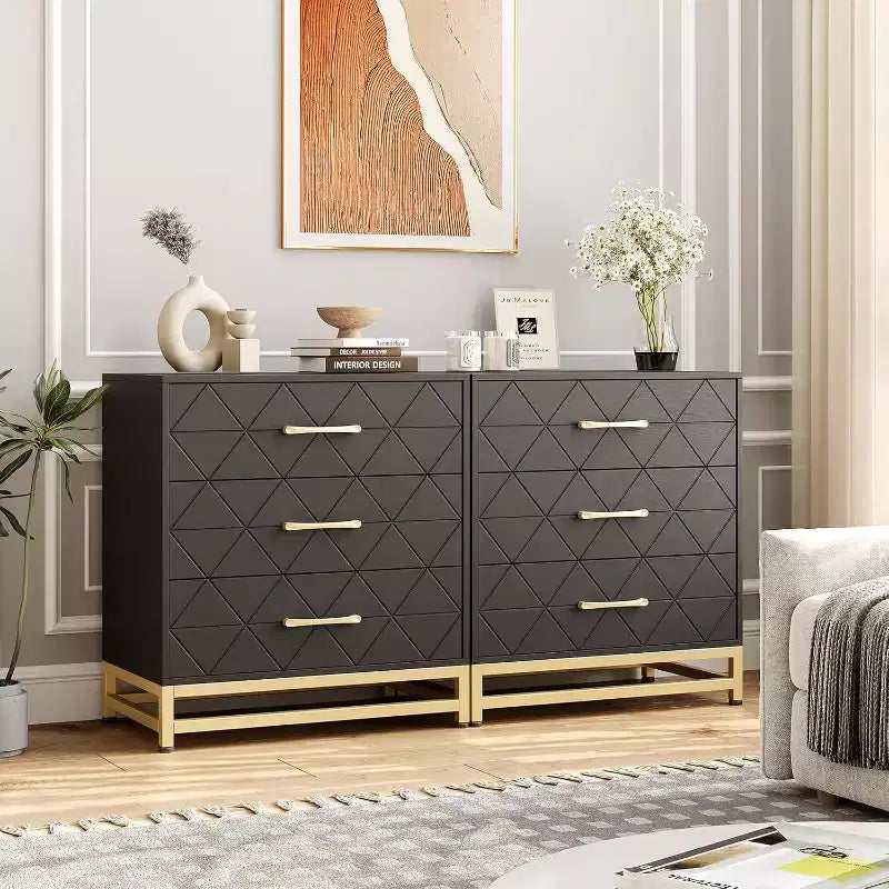 Commode en bois pour chambre à coucher, commodes et chiffonniers à 3 tiroirs, table de chevet en bois pour le rangement et l'organisation