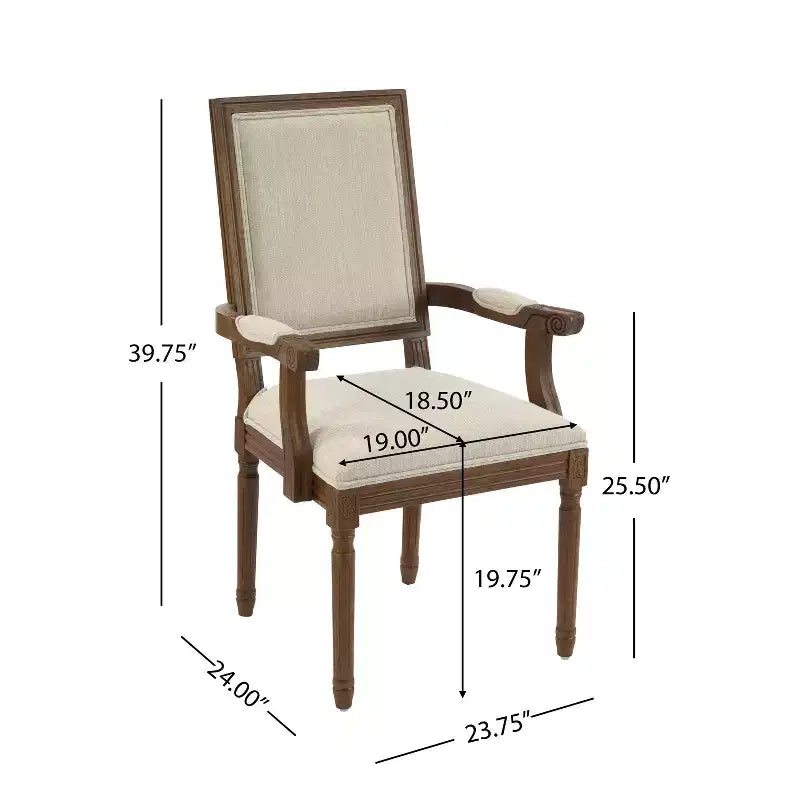 Christopher Knight Home Louis Chaise de salle à manger traditionnelle en hévéa rembourrée (Lot de 2)